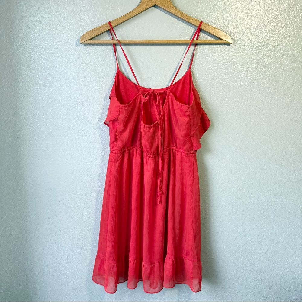 Red Ruffle Tie Back Dress - Picture 4 of 5